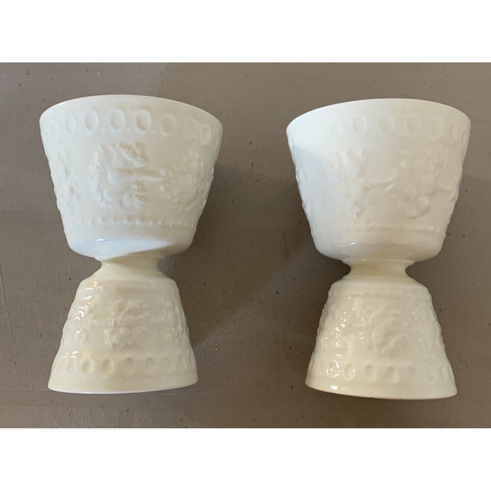 Vintage WEDGWOOD Barlaston Egg Cups England Pair 2 Holder 4" - Picture 4 of 4